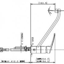 混合栓：シングルレバー混合栓（キッチン1穴台付）117-064