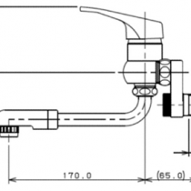 混合栓：シングルレバー混合栓（キッチン2穴台付）192-333